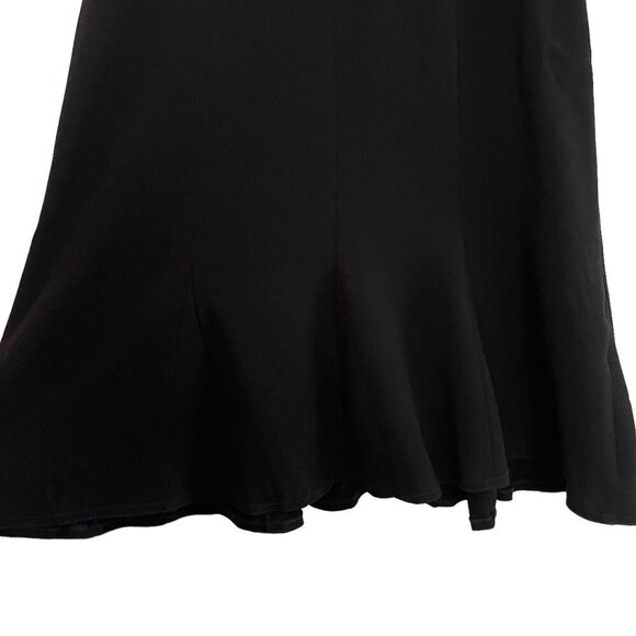 Tom And Linda Platt Spaghetti Strap Midi Dress Size 8 Flare Hem Black LBD - Picture 7 of 10